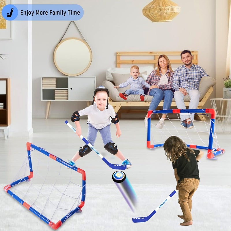 Ancesfun 3-in-1 Hover Hockey Soccer Ball Set, Rechargeable Air Soccer and Floating Battery Hockey Kids Toys with LED Lights and Foam Bumper, 2 Goals for Boys and Girls Ages 4 5 6 7 8-12 for Indoor/Outdoor Game - Image 5